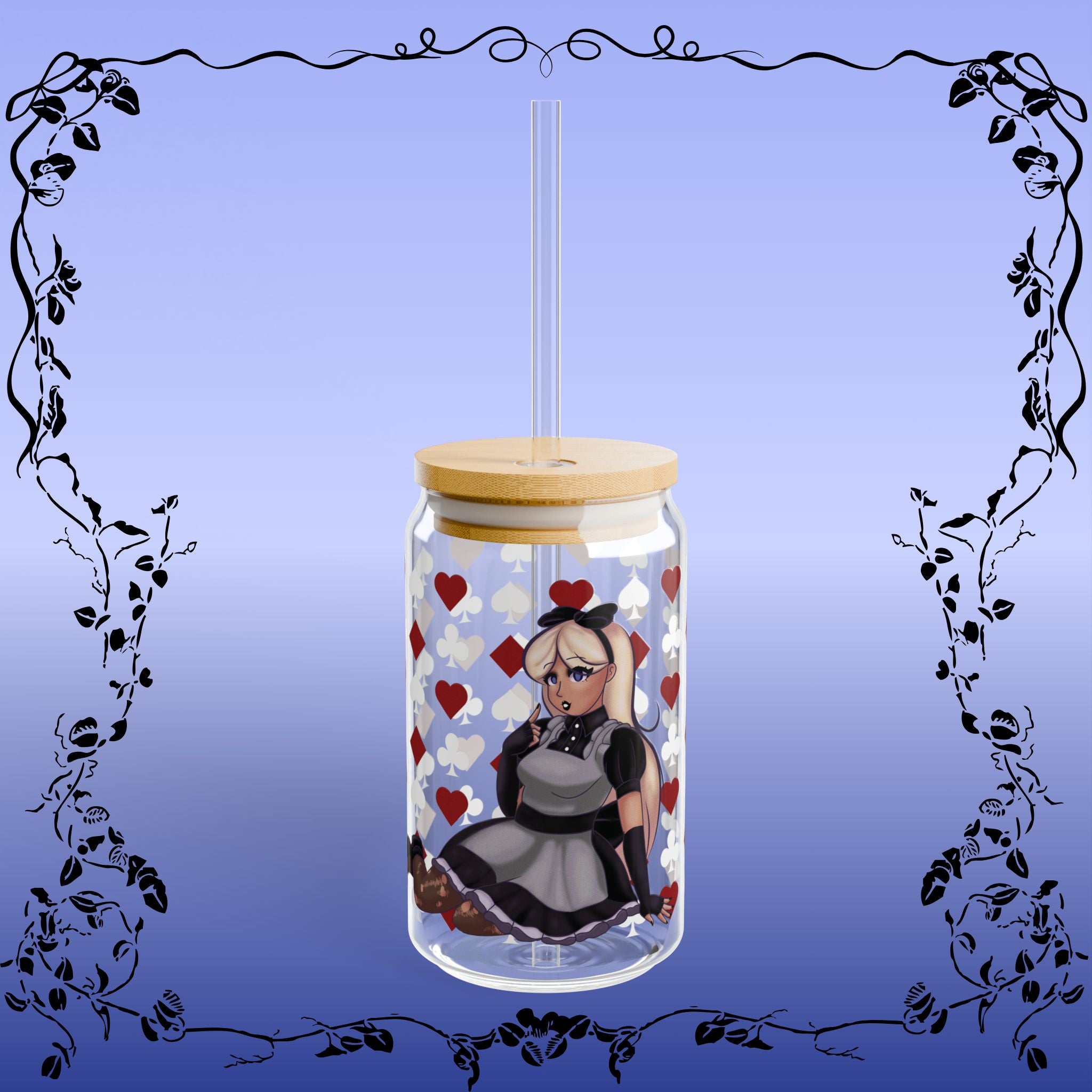 Alice in Wonderland Colored Sipper Glass