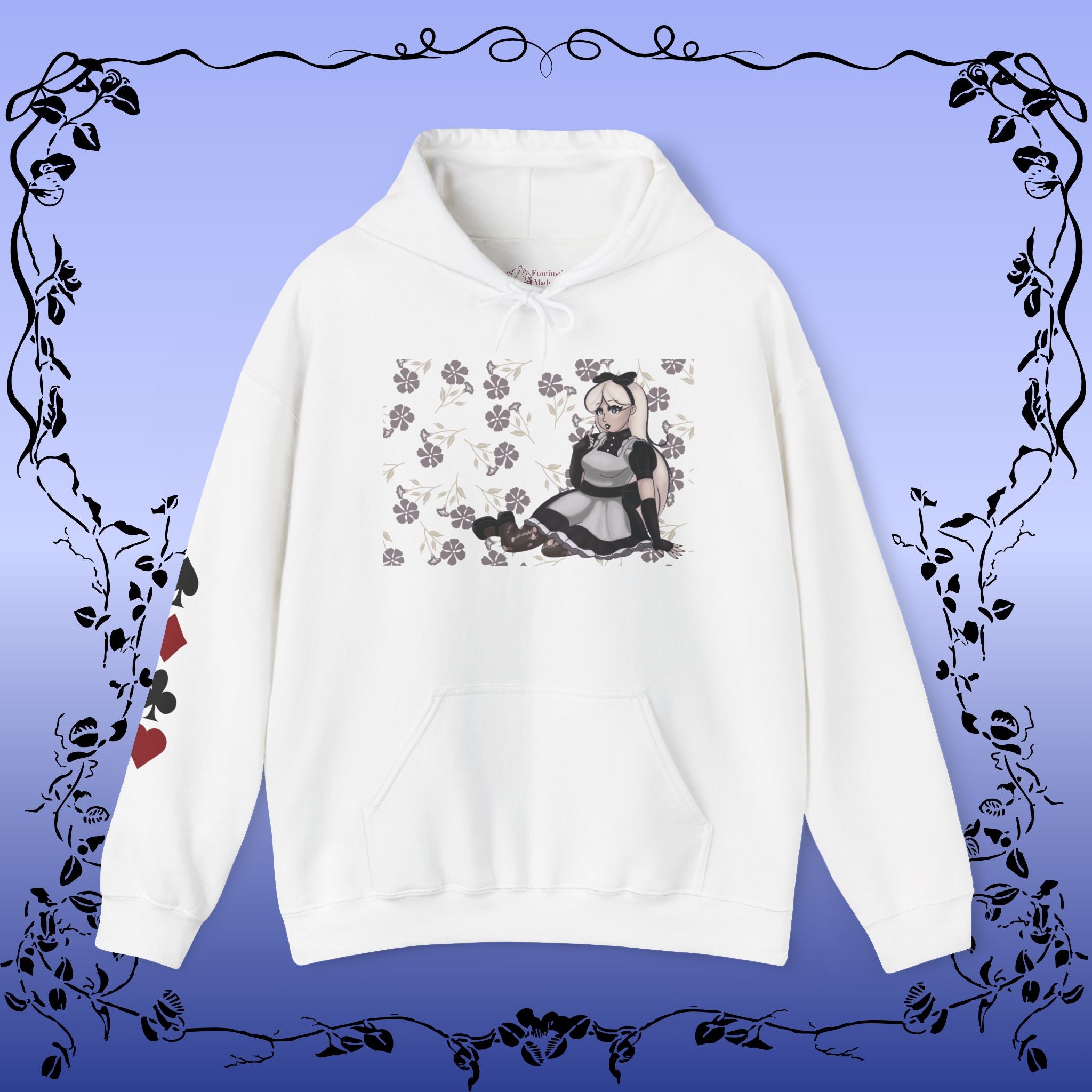 Black & White Alice in Wonderland Hoodie