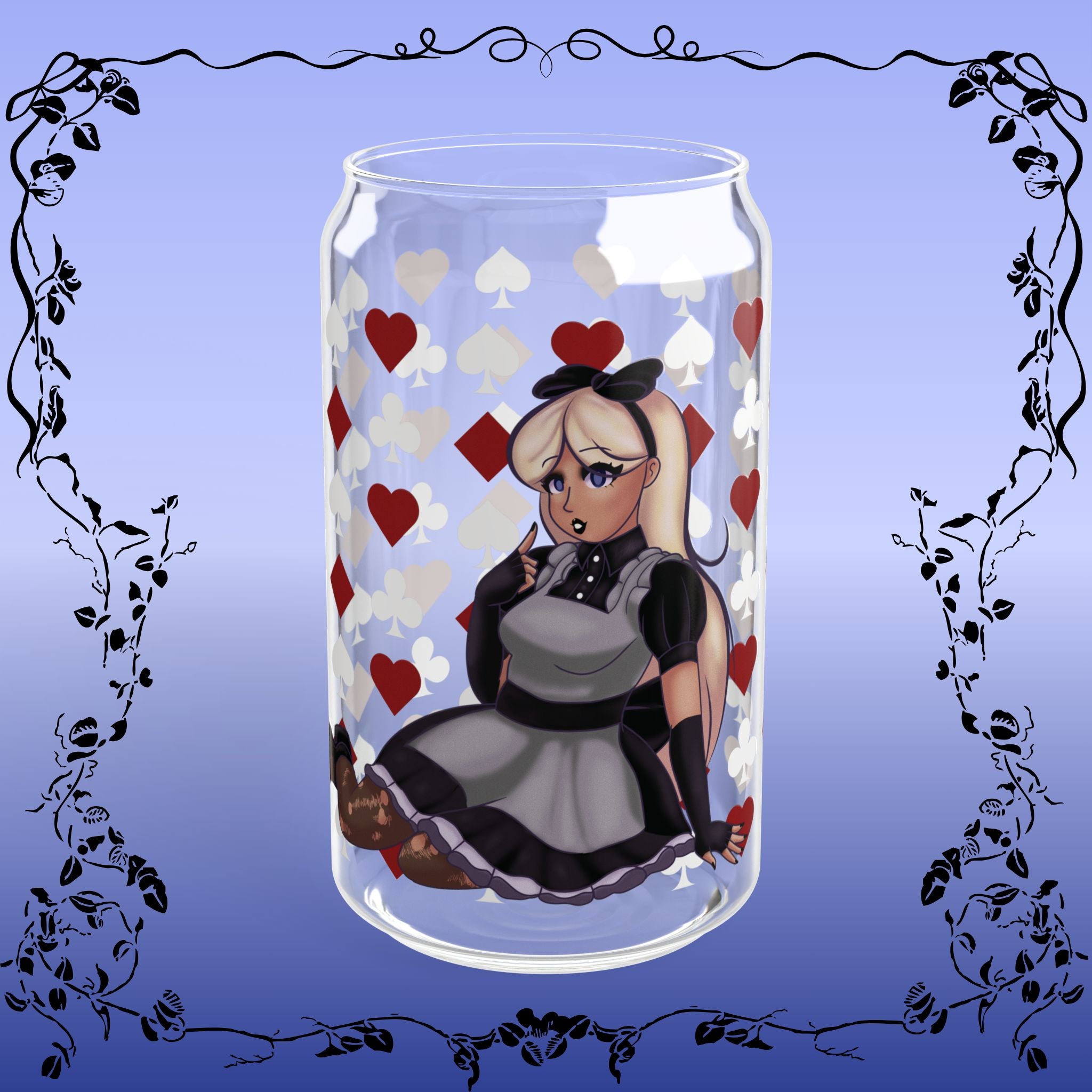 Alice in Wonderland Colored Sipper Glass