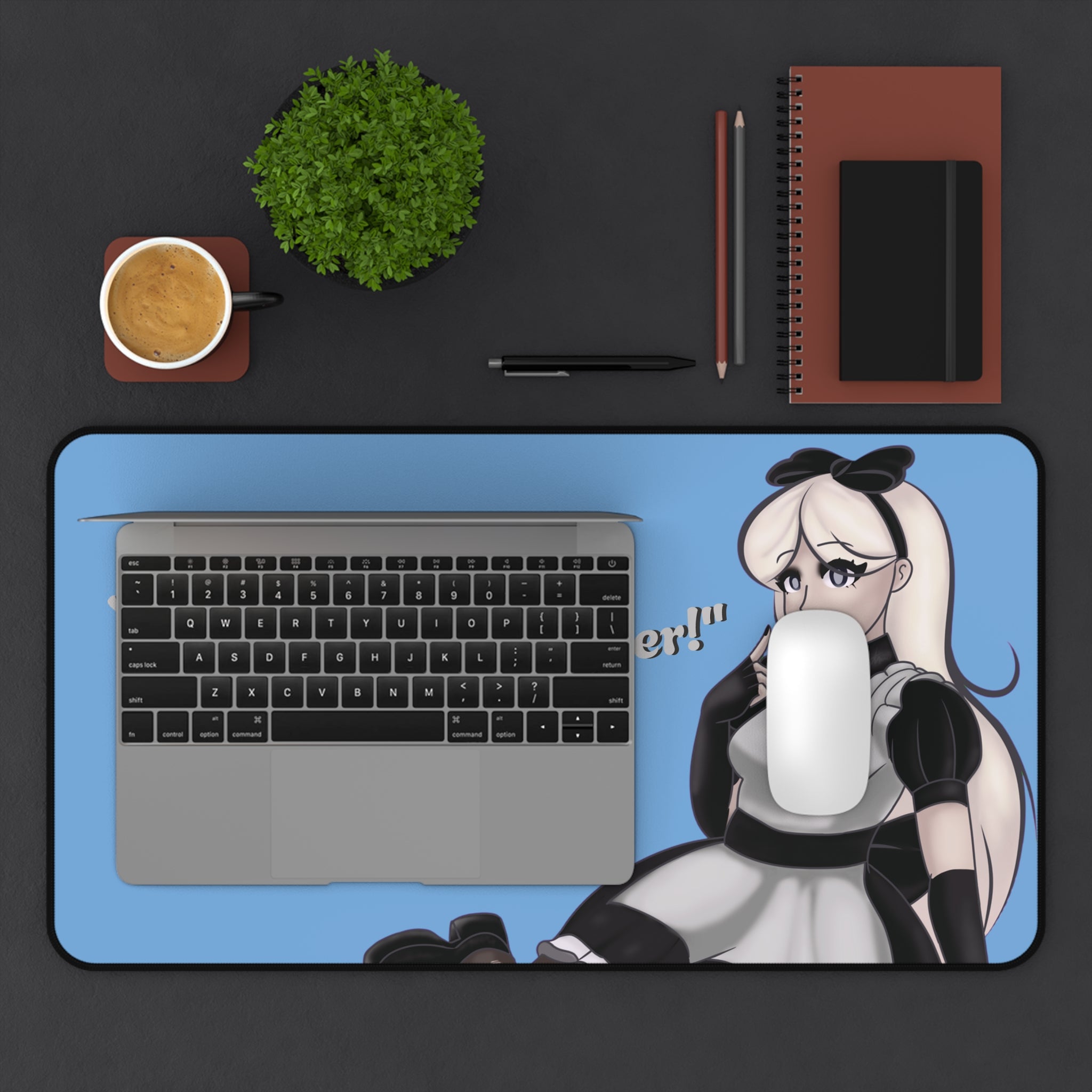 Desk Mat - Alice in Wonderland Black & White Design