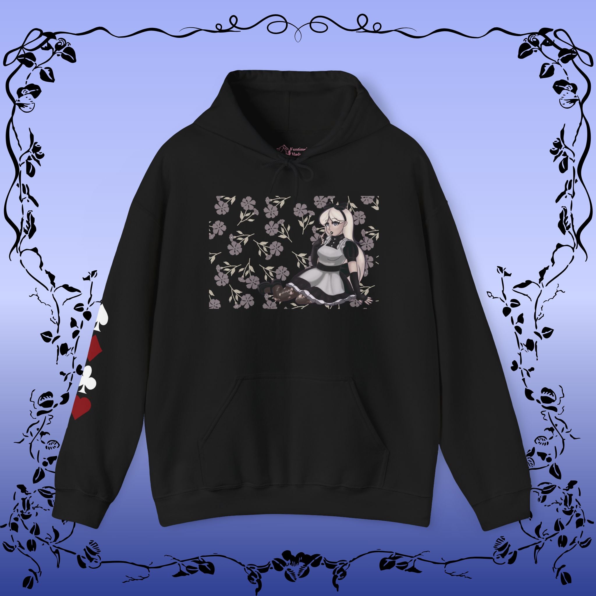 Black & White Alice in Wonderland Hoodie