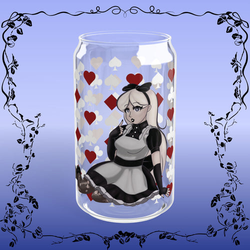 Alice in Wonderland Black & White Sipper Glass