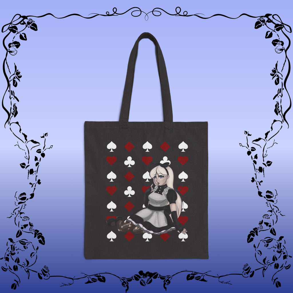 Black & White Alice in Wonderland Tote Bag