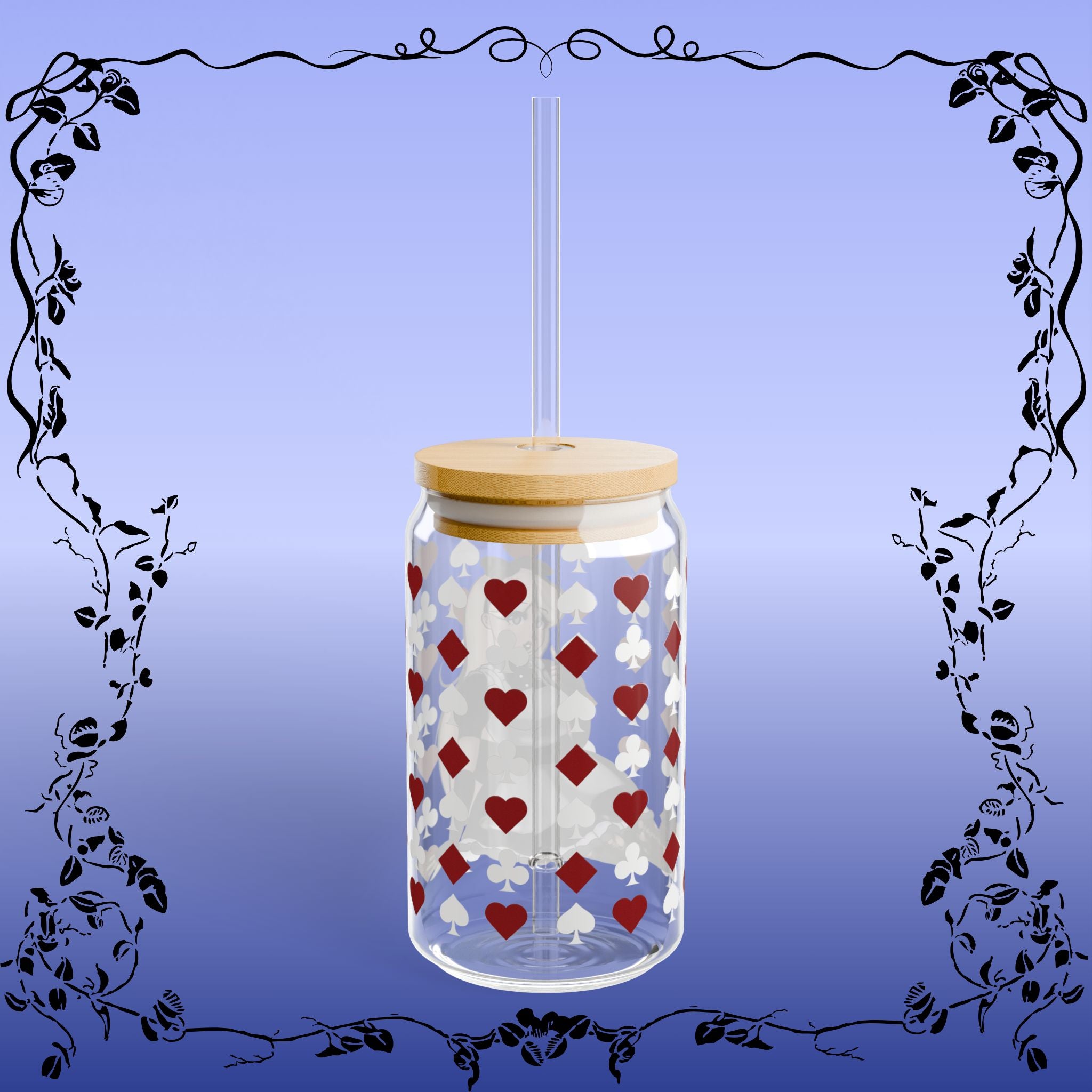 Alice in Wonderland Black & White Sipper Glass