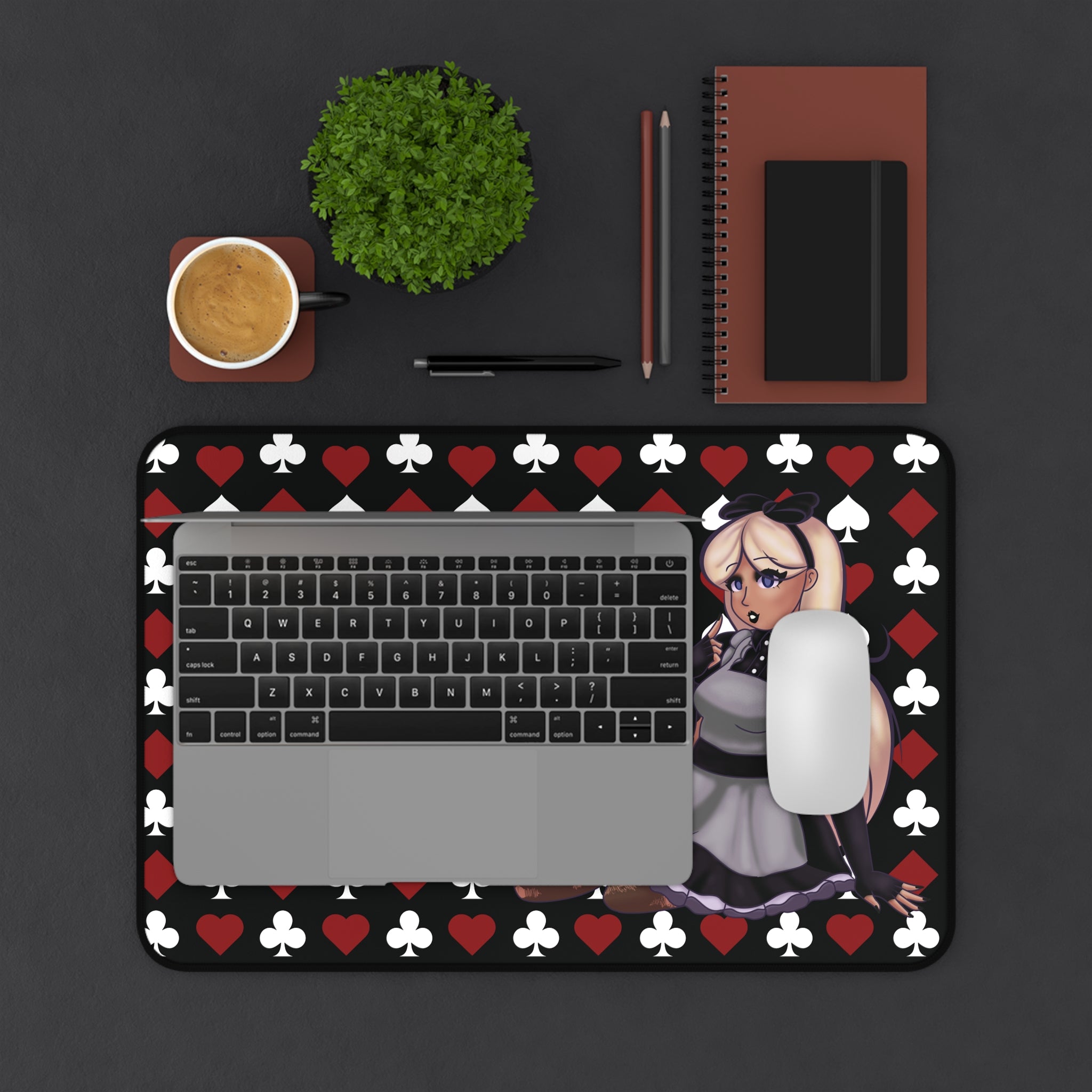 Desk Mat - Alice in Wonderland Red & Black Design