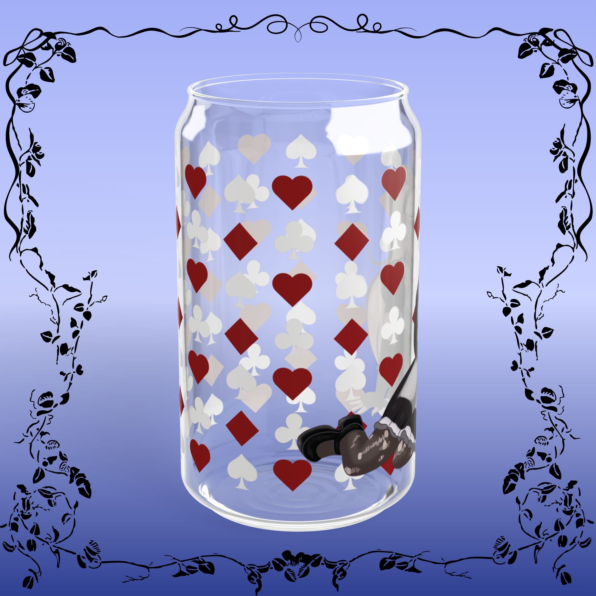 Alice in Wonderland Black & White Sipper Glass