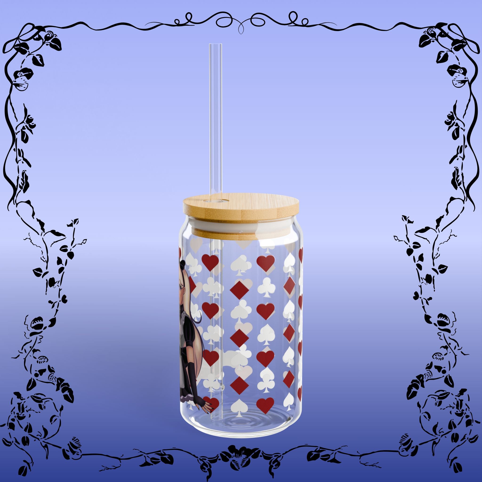 Alice in Wonderland Colored Sipper Glass