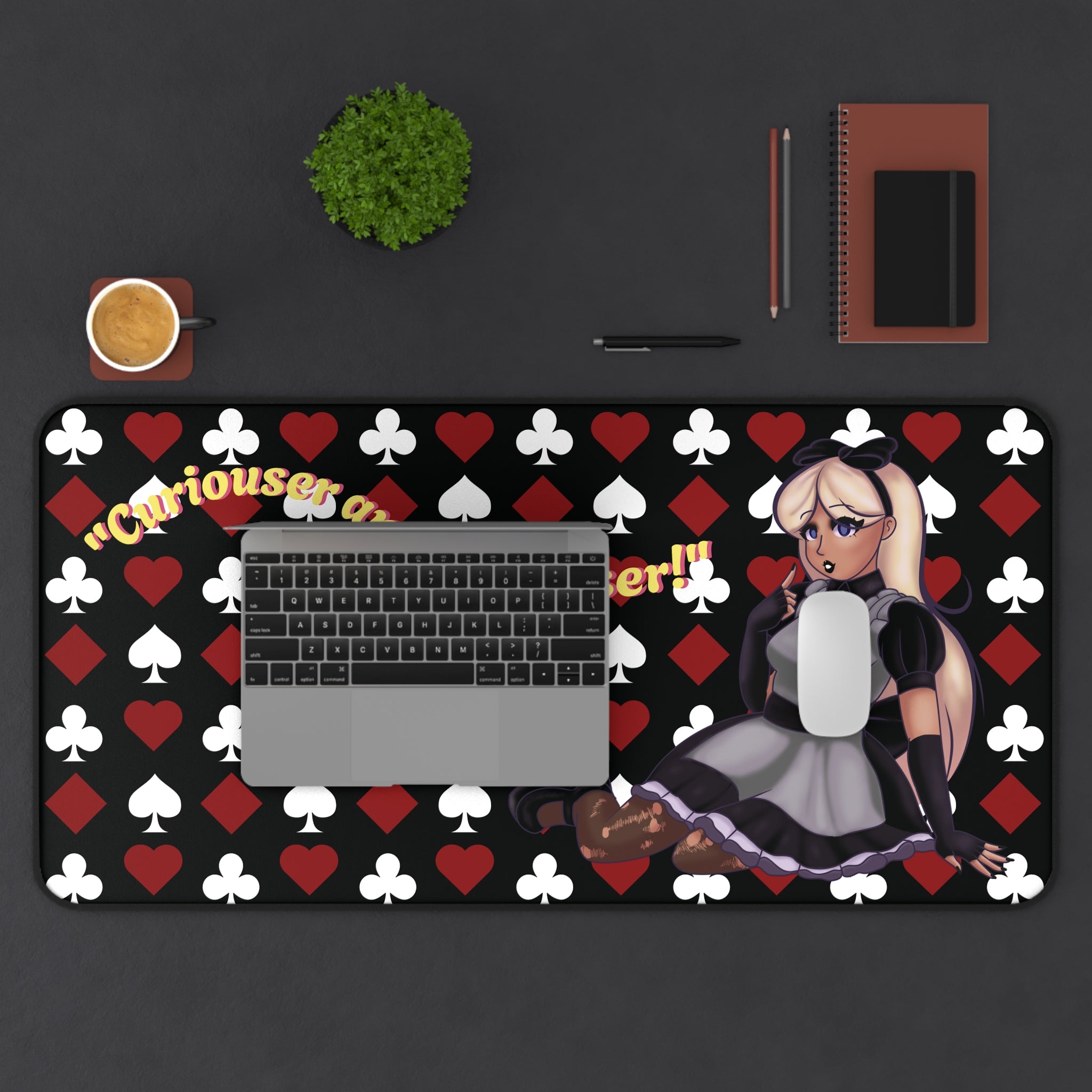 Desk Mat - Alice in Wonderland Red & Black Design